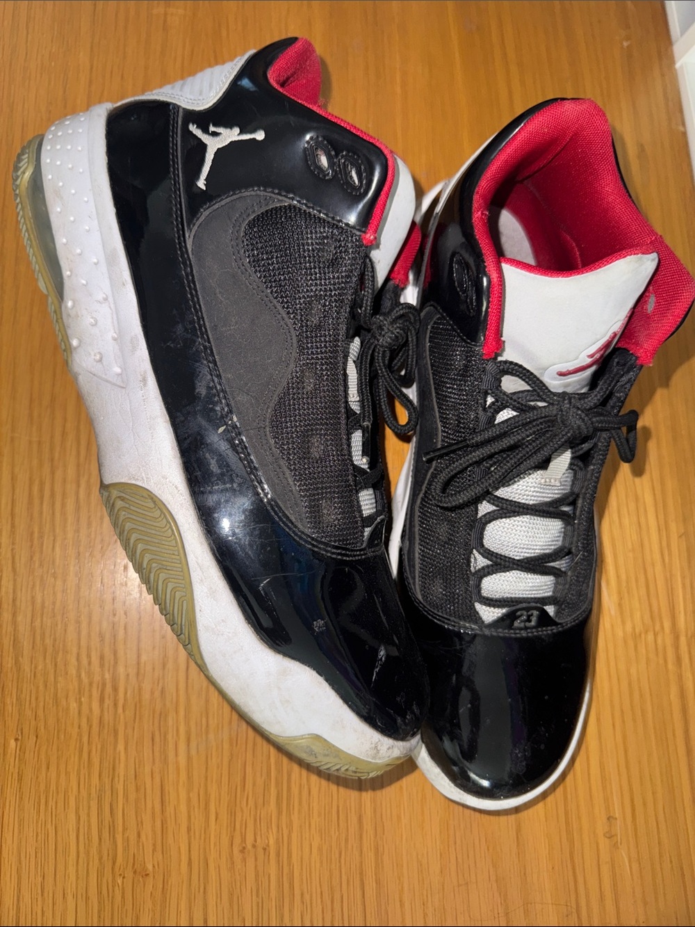 Jordan Black, White & Red Low-Top Basketball Sneakers